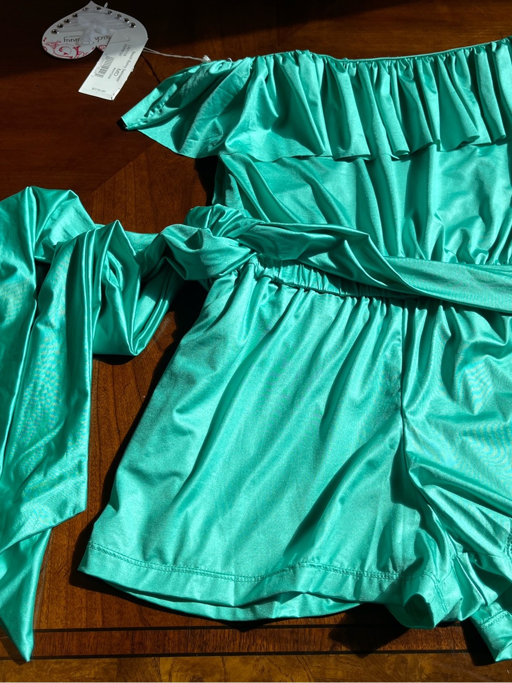 NWT beach bunny aqua color coverup size M romper - Picture 7 of 9
